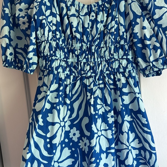 Marinelli Mini Dress in Sidra Floral Print Blue - Large - Picture 4 of 5